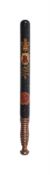 A VICTORIAN PAINTED WOOD TRUNCHEON