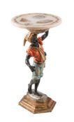 AN ITALIAN MARBLE-TOPPED 'BLACKAMOOR' OCCASIONAL TABLE IN VENETIAN STYLE