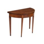 Y A GEORGE III MAHOGANY AND TULIPWOOD TEA TABLE