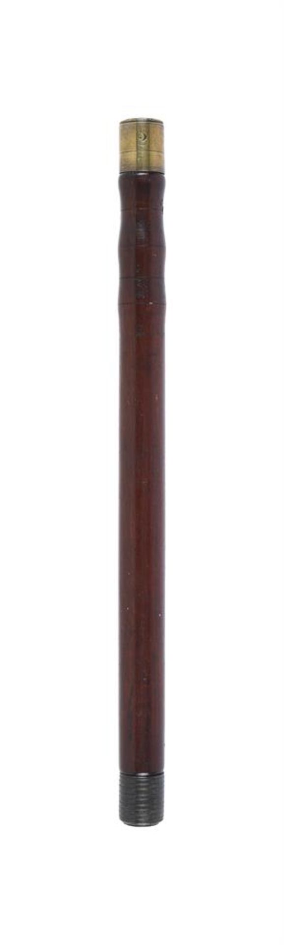 A WILLIAM IV MAHOGANY AND DATED BRASS MOUNTED TRUNCHEON - Image 3 of 3