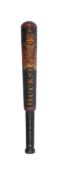 A WILLIAM IV PAINTED WOOD TRUNCHEON