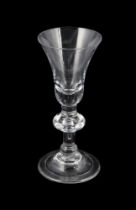 A BALUSTER WINE GLASS