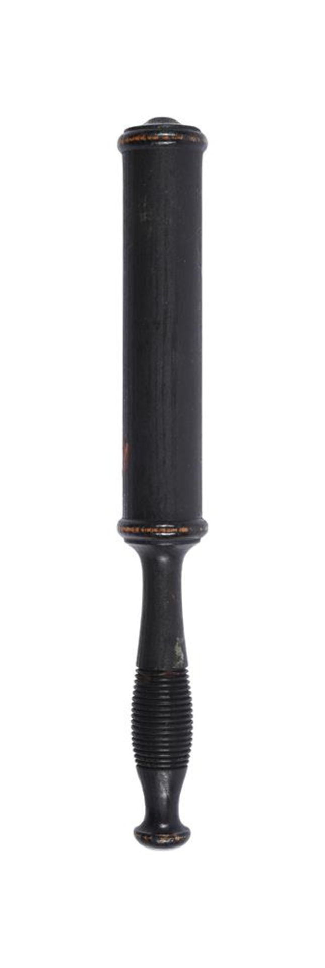 A VICTORIAN PAINTED WOOD TRUNCHEON - Image 2 of 2