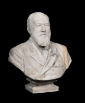 WILLIAM JOHN SEWARD WEBBER (1842-1919), A SCULPTED WHITE MARBLE BUST OF A GENTLEMAN