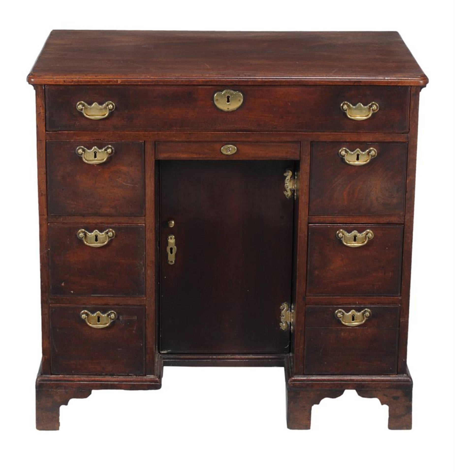 A GEORGE II MAHOGANY KNEEHOLE DESK