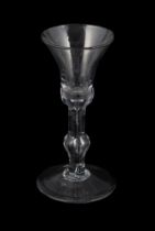 A BALUSTER WINE GLASS