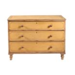 A VICTORIAN SCUMBLED PINE CHEST OF DRAWERS