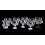 ATTRIBUTED TO WILLIAM YEOWARD: EIGHT 'KAREN' PATTERN GLASS COMPORTS