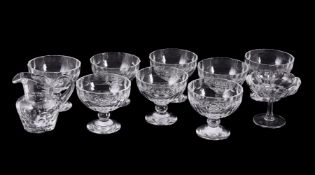 ATTRIBUTED TO WILLIAM YEOWARD: EIGHT 'KAREN' PATTERN GLASS COMPORTS