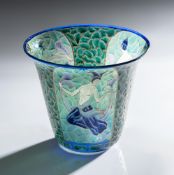 ‡ MARCEL GOUPY (FRENCH 1886-1980): AN ENAMELLED GLASS FLARED VASE