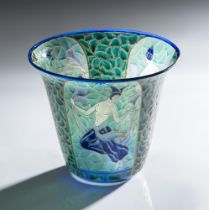 ‡ MARCEL GOUPY (FRENCH 1886-1980): AN ENAMELLED GLASS FLARED VASE