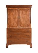 A GEORGE III MAHOGANY LINEN PRESS