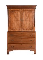 A GEORGE III MAHOGANY LINEN PRESS