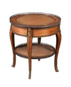 Y A FRENCH KINGWOOD AND GILT METAL MOUNTED OCCASIONAL TABLE
