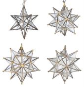 A GROUP OF FOUR STAR SHAPED HALL LANTERNS