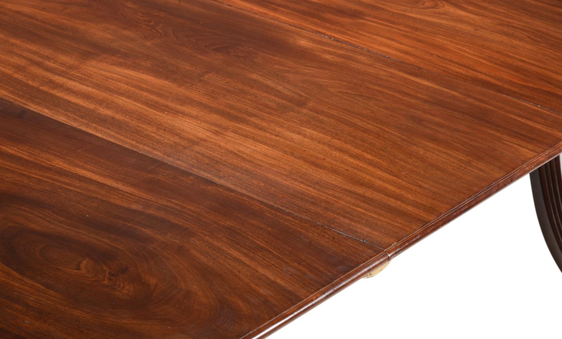 A MAHOGANY TWIN PILLAR DINING TABLE, IN GEORGE III STYLE - Image 2 of 2