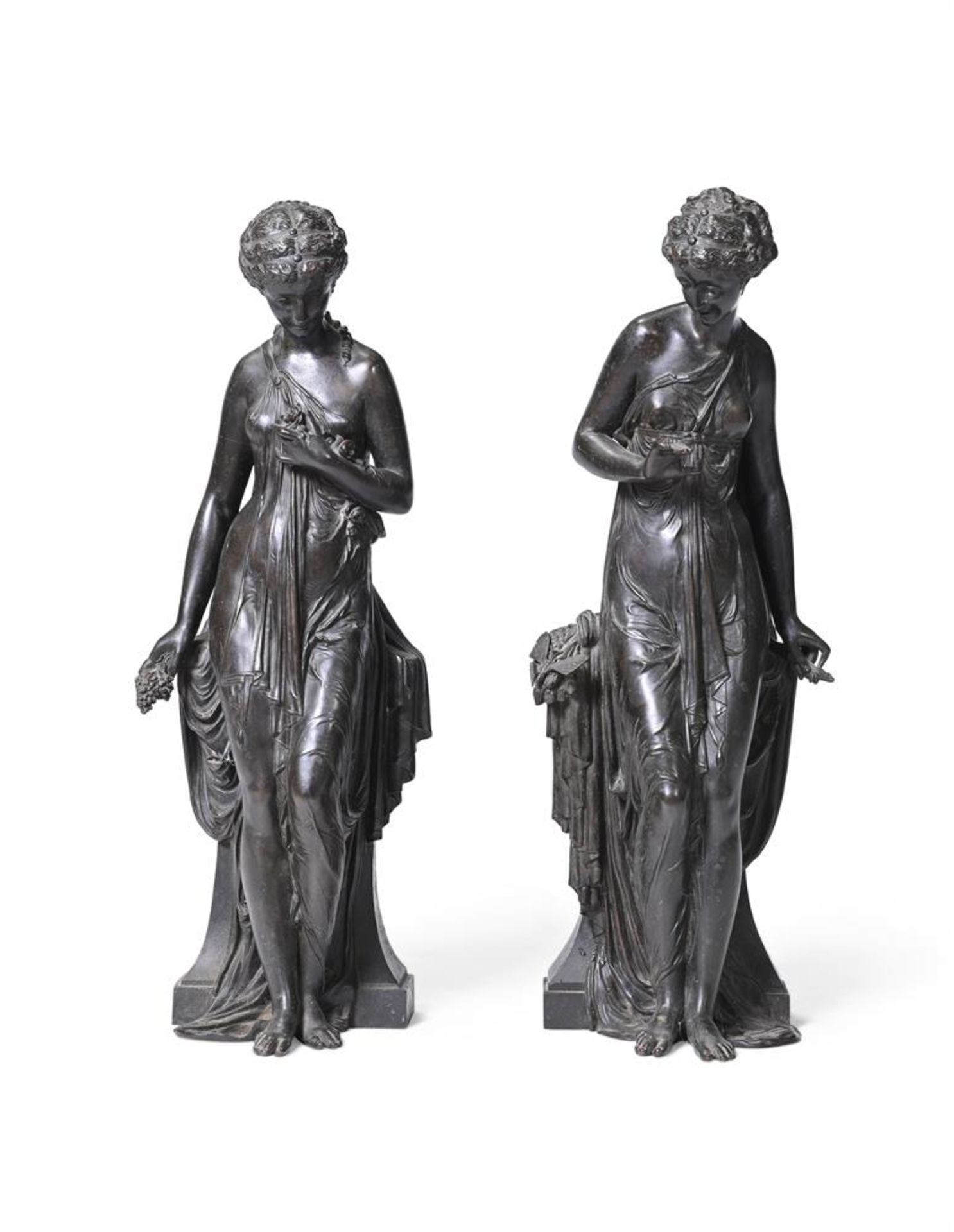 A PAIR OF FRENCH BRONZE MODELS OF MAIDENS - Image 2 of 2