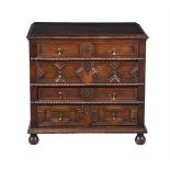 A WILLIAM & MARY OAK CHEST OF DRAWERS