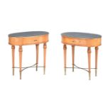 A PAIR OF BIRCH BEDSIDE TABLES