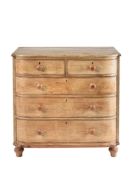 A VICTORIAN SCUMBLED PINE CHEST OF DRAWERS