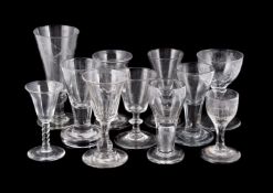 ELEVEN VARIOUS FIRING AND DRAM GLASSES