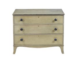 A REGENCY LIGHT GREEN PAINTED CHEST OF DRAWERS