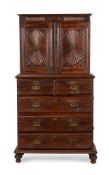 AN ANGLO-INDIAN EXOTIC HARDWOOD CABINET ON CHEST