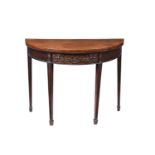 A MAHOGANY CARD TABLE IN GEORGE III STYLE