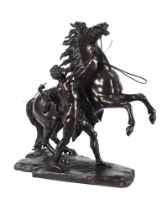 AFTER GUILLAUME COUSTOU THE ELDER, A PAINTED METAL MODEL OF ONE OF THE MARLY HORSES
