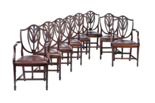 A SET OF EIGHT MAHOGANY DINING CHAIRS IN GEORGE III STYLE