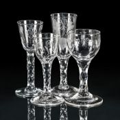 A GROUP OF DRINKING GLASSES