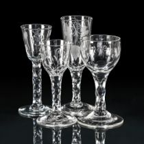 A GROUP OF DRINKING GLASSES