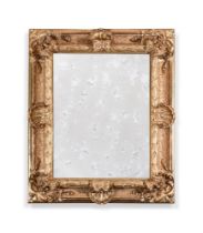 AN ITALIAN CARVED GILTWOOD MIRROR,19TH CENTURY