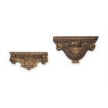 TWO ITALIAN CARVED GILTWOOD WALL BRACKETS, 19TH CENTURY, IN THE 15TH CENTURY STYLE