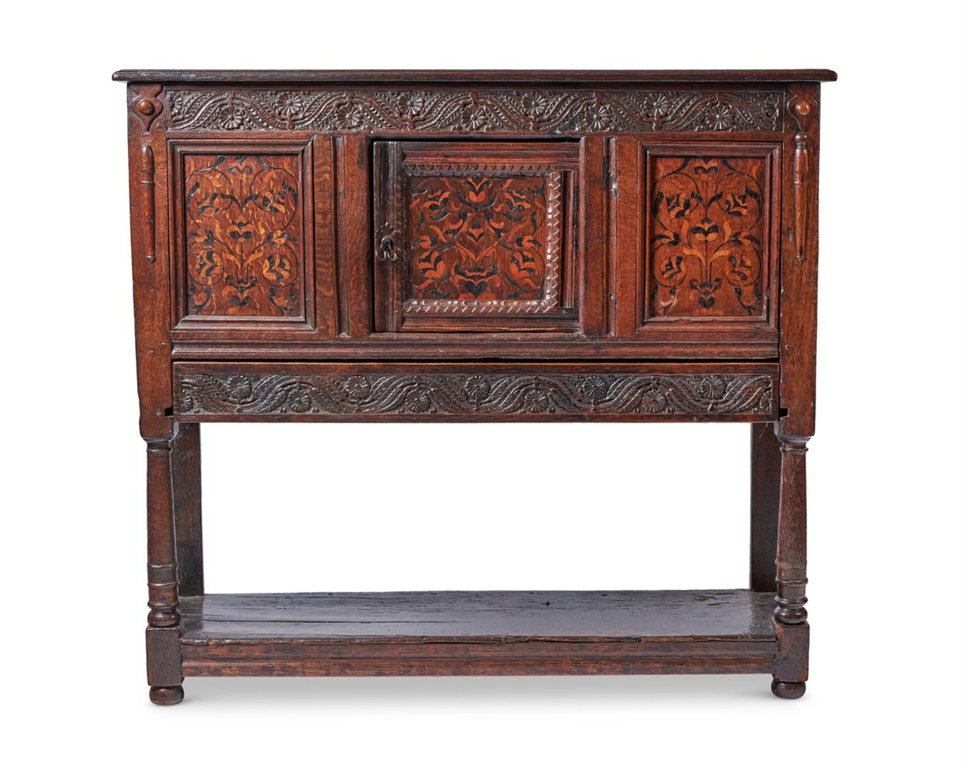 A CHARLES II OAK CUPBOARD OF YORKSHIRE TYPE, 17TH CENTURY