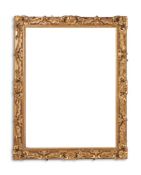 A LARGE CARVED GILTWOOD PICTURE FRAME, 18TH CENTURY