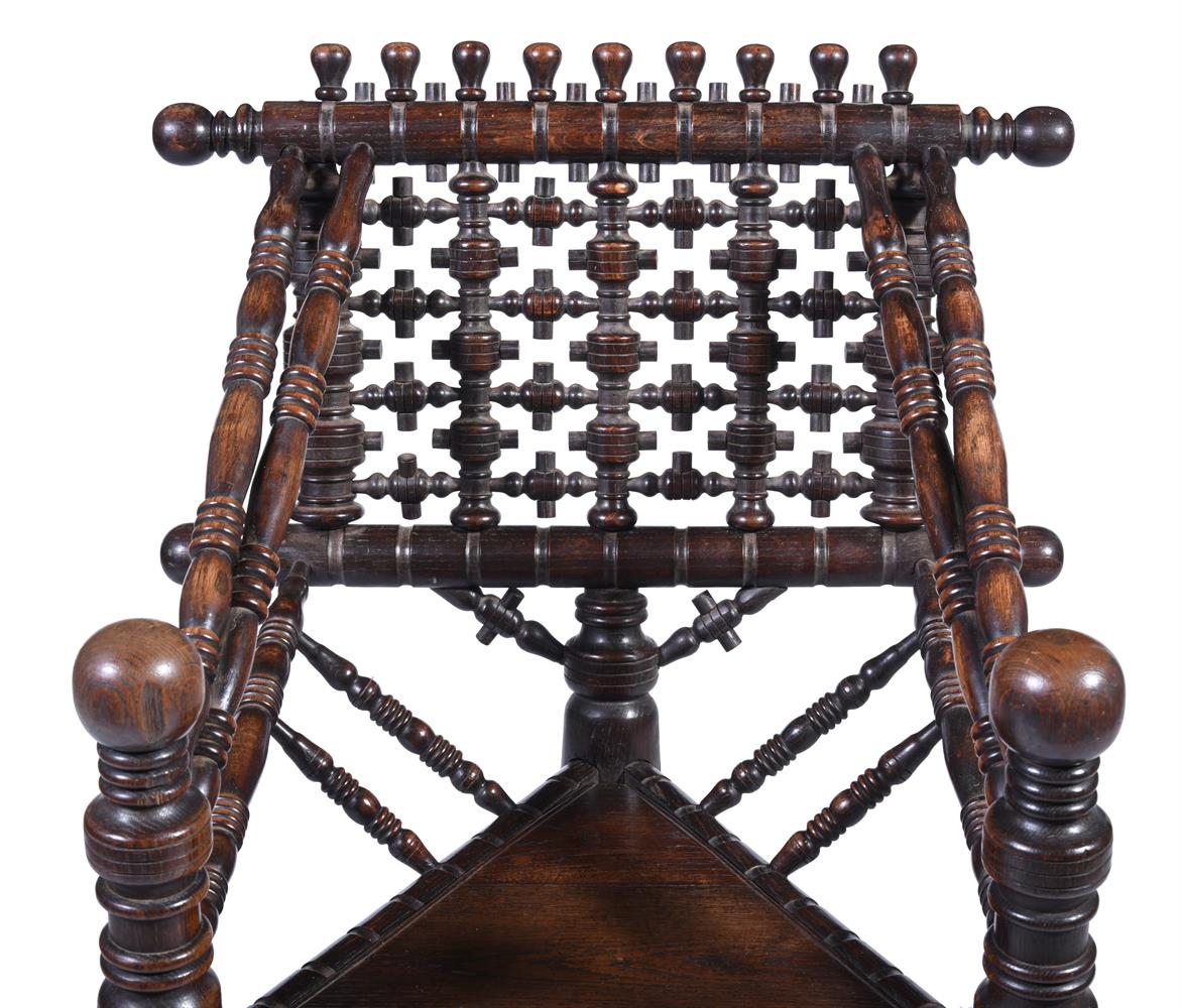 AN OAK TURNERS ARMCHAIR, LATE 19TH OR 20TH CENTURY - Image 2 of 4