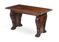 A REGENCY WALNUT CENTRE TABLE IN THE MANNER OF MACK, WILLIAM & GIBTON, CIRCA 1820