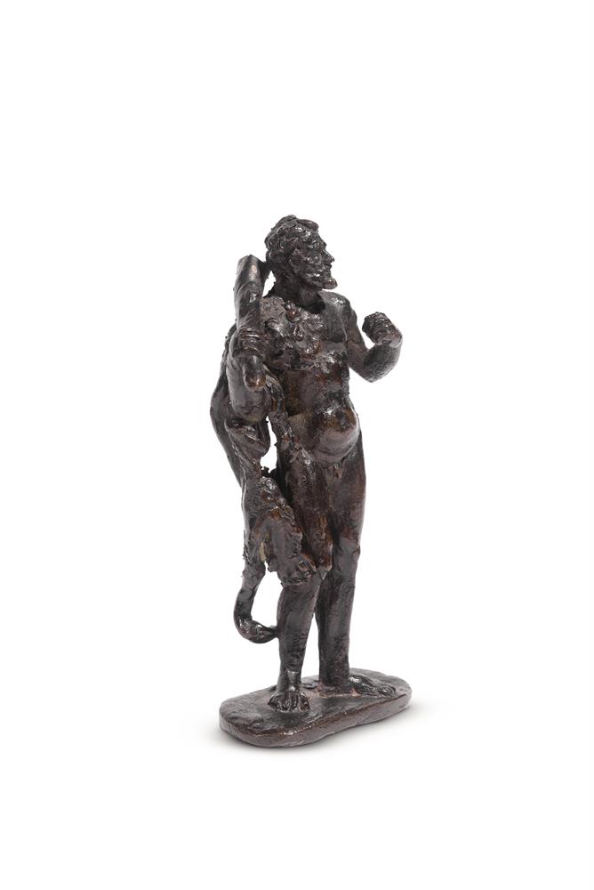 AN ITALIAN BRONZE FIGURE OF HERCULES WITH A CLUB, 17TH CENTURY - Image 2 of 3