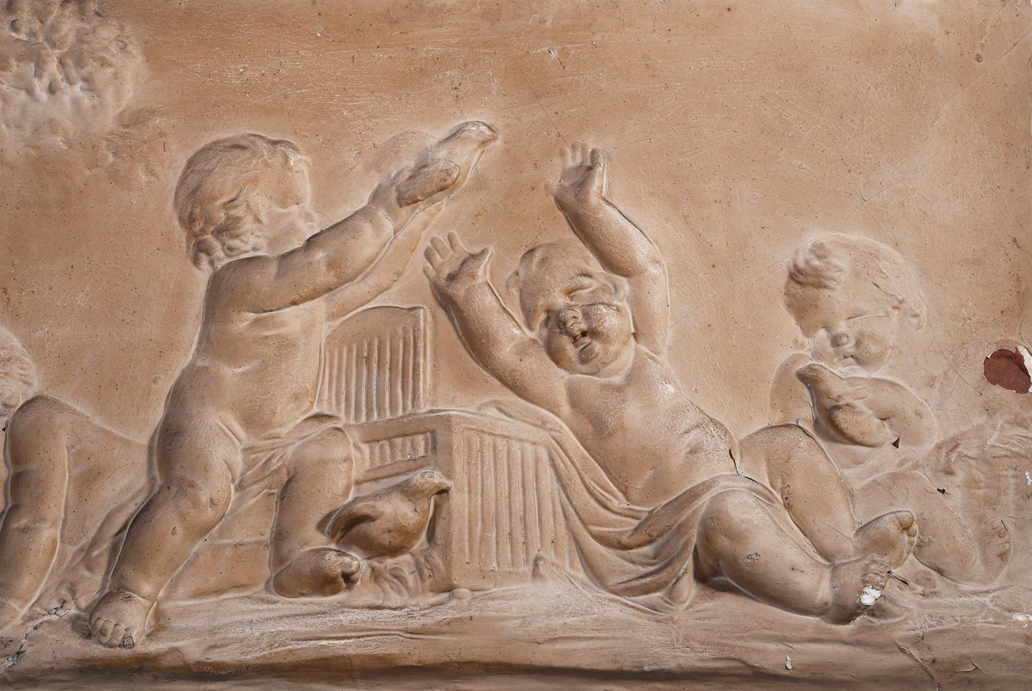 AFTER FRANÇOIS DUQUESNOY (1597-1643) A PLASTER HIGH RELIEF OF CAVORTING PUTTI, ITALIAN, 18TH CENTURY - Image 2 of 3