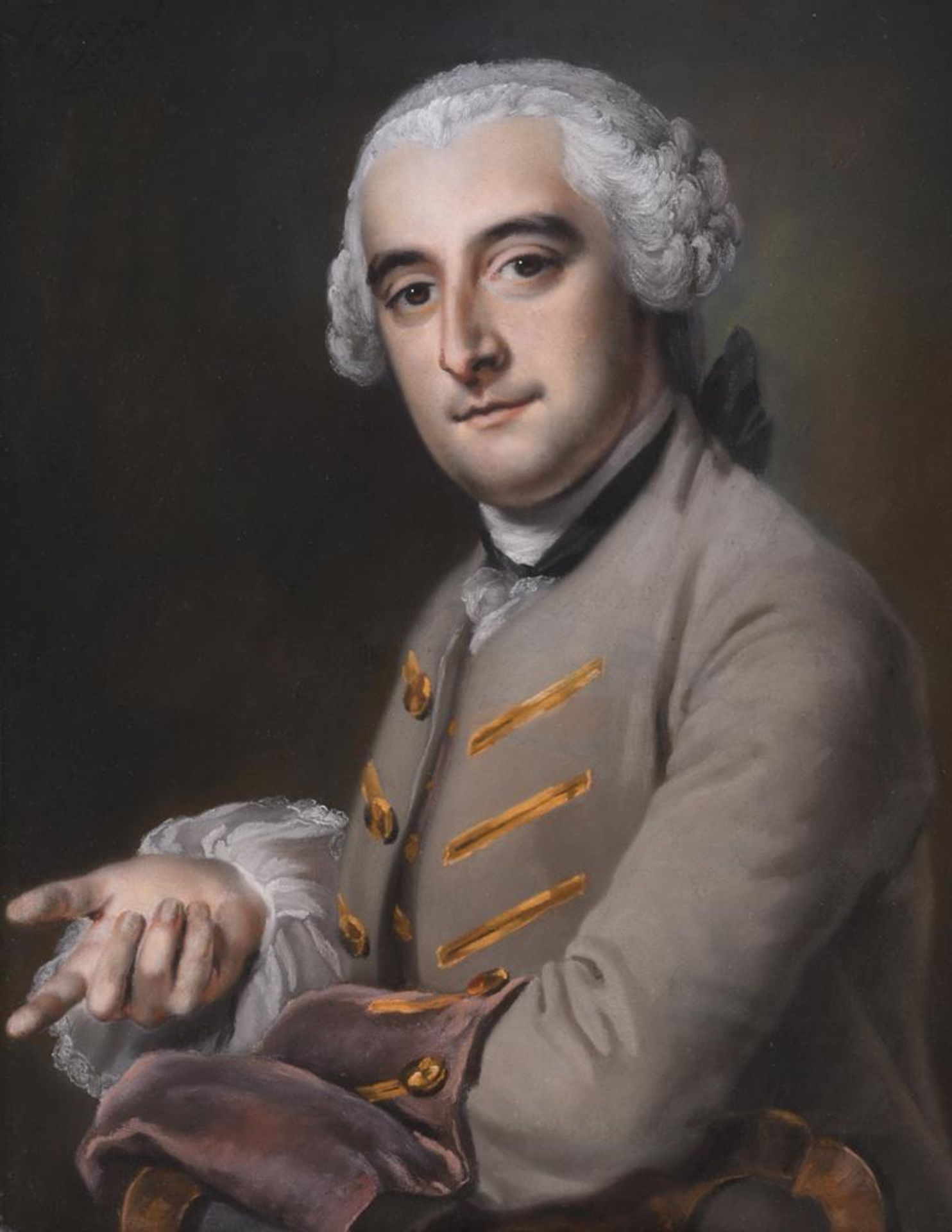 FRANCIS COTES (BRITISH 1726 - 1770), PORTRAIT OF A GENTLEMAN, IDENTIFIED AS MR GOUCH - Bild 2 aus 7