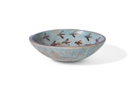 AN ANCIENT EGYPTIAN BLUE FAIENCE BOWL, POSSIBLY 18TH DYNASTY