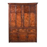 A BURR ELM ESTATE CABINET, LATE 18TH OR EARLY 19TH CENTURY