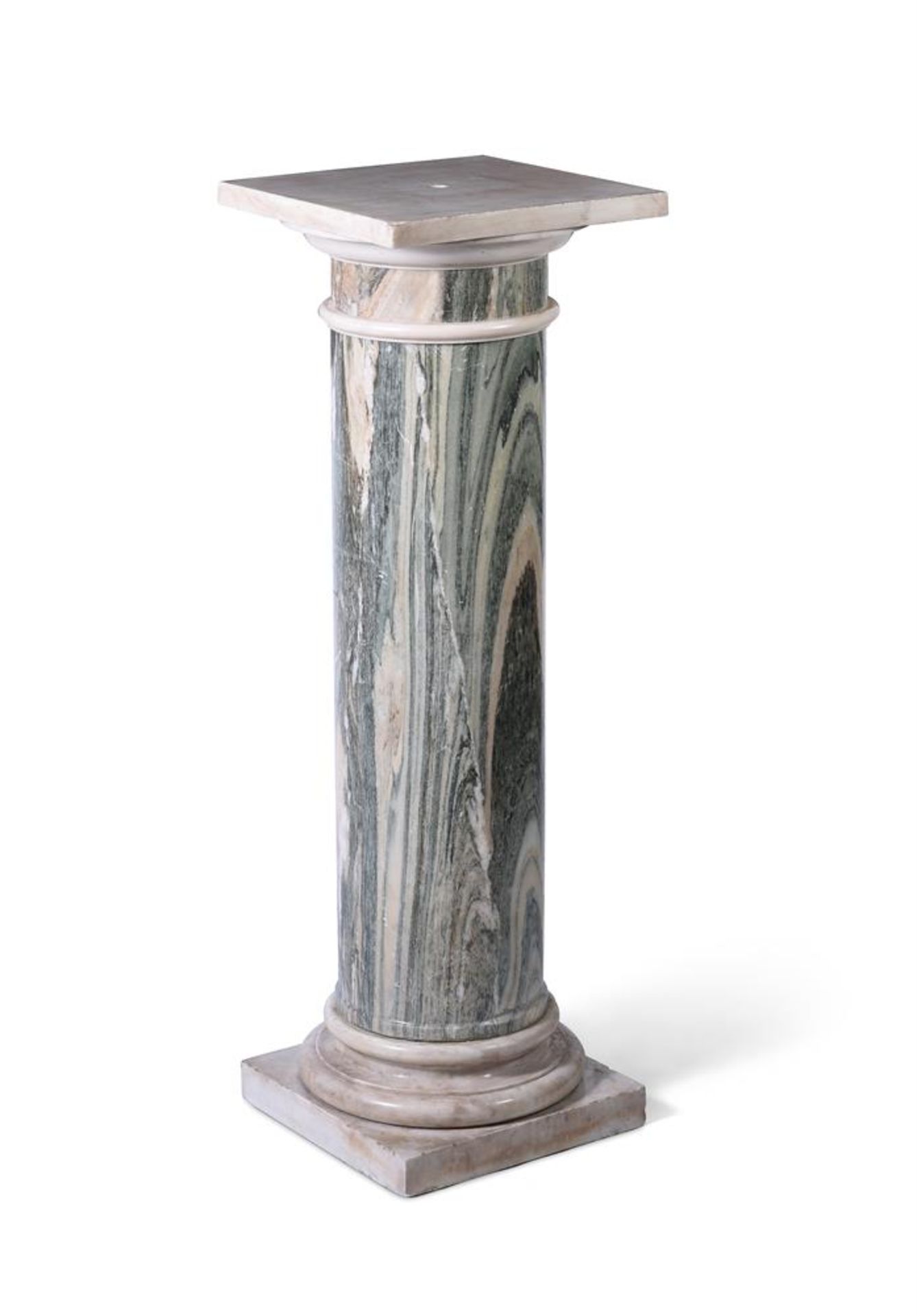 AN ITALIAN CIPOLLINO AND WHITE MARBLE PEDESTAL, 18TH/19TH CENTURY