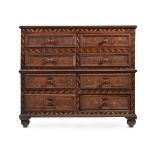 AN OAK AND PARQUETRY CHEST OF DRAWERS, LATE 17TH OR EARLY 18TH CENTURY