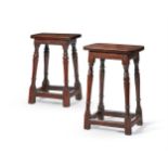A PAIR OF OAK JOINT STOOLS, 18TH CENTURY