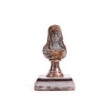 AN ITALIAN AGATE BUST OF AN EGYPTIAN QUEEN 18TH CENTURY AND LATER Possibly Cleopatra