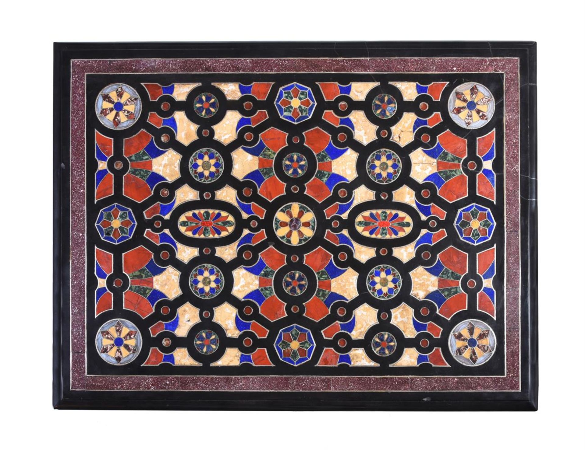 AN ITALIAN PIETRA DURE, MARBLE AND PEWTER PANEL POSSIBLY ROME OR VENICE, 18TH/19TH CENTURY - Bild 2 aus 4