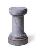 AN ITALIAN GREY MARBLE PEDESTAL, 19TH CENTURY