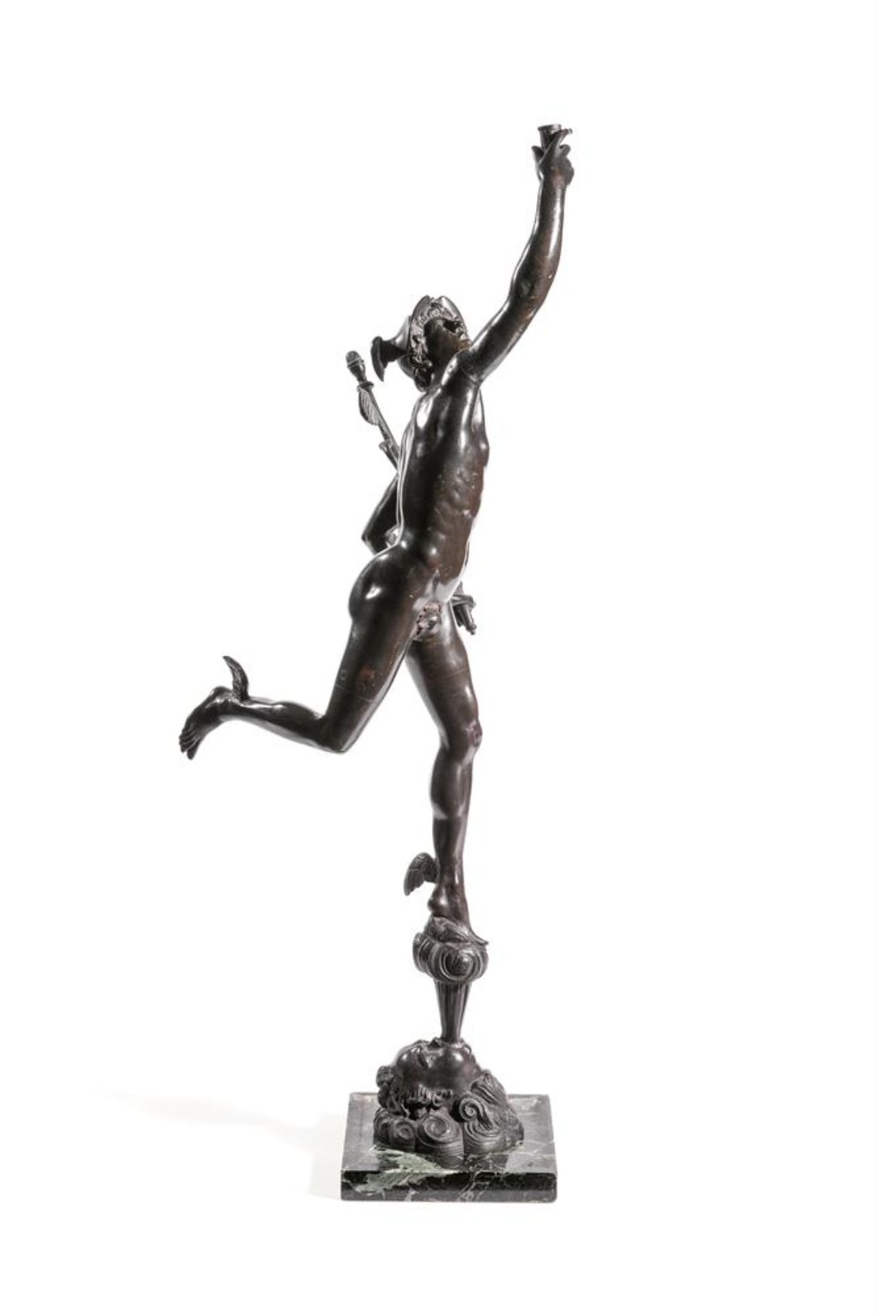 AFTER GIAMBOLOGNA (1529-1608) AN ITALIAN BRONZE FIGURE OF FLYING MERCURY, 19TH CENTURY - Image 3 of 3